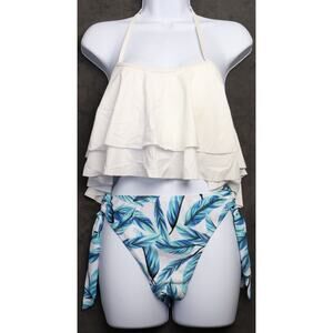 Aqua Eve Women's Two Piece Swimsuit Size M Ruffle